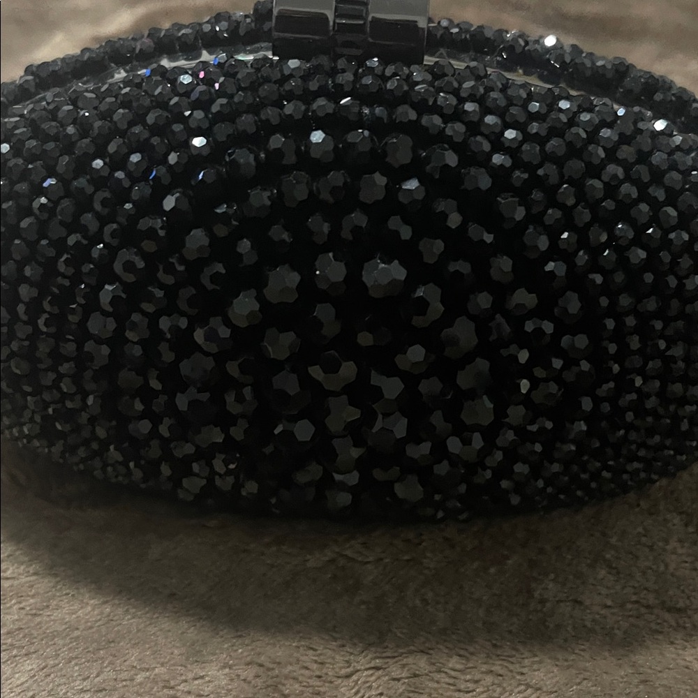 Sondra Roberts Black Beaded Minaudière